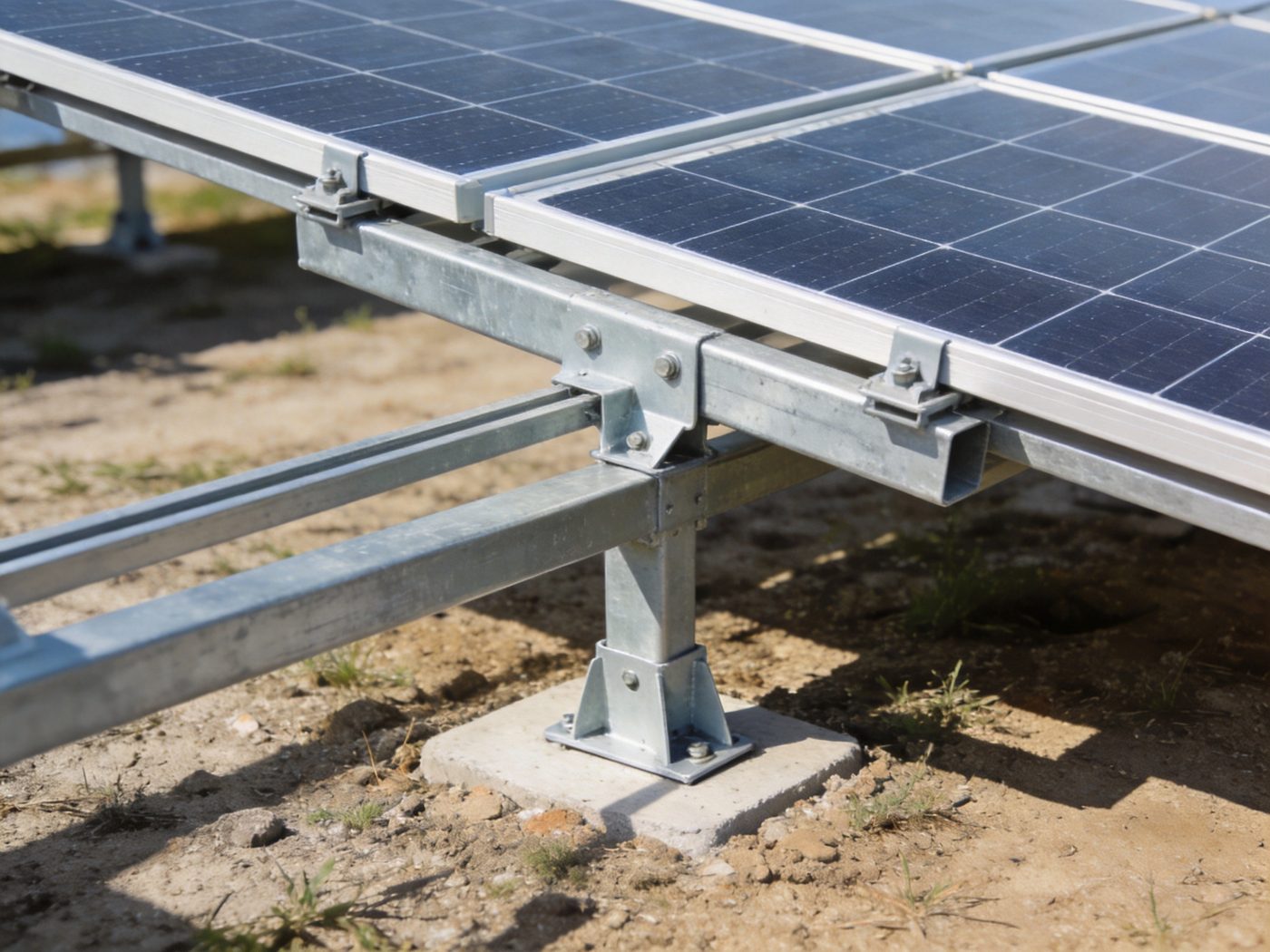 Lighter low-cost solar mounting frame with thinner steel sections