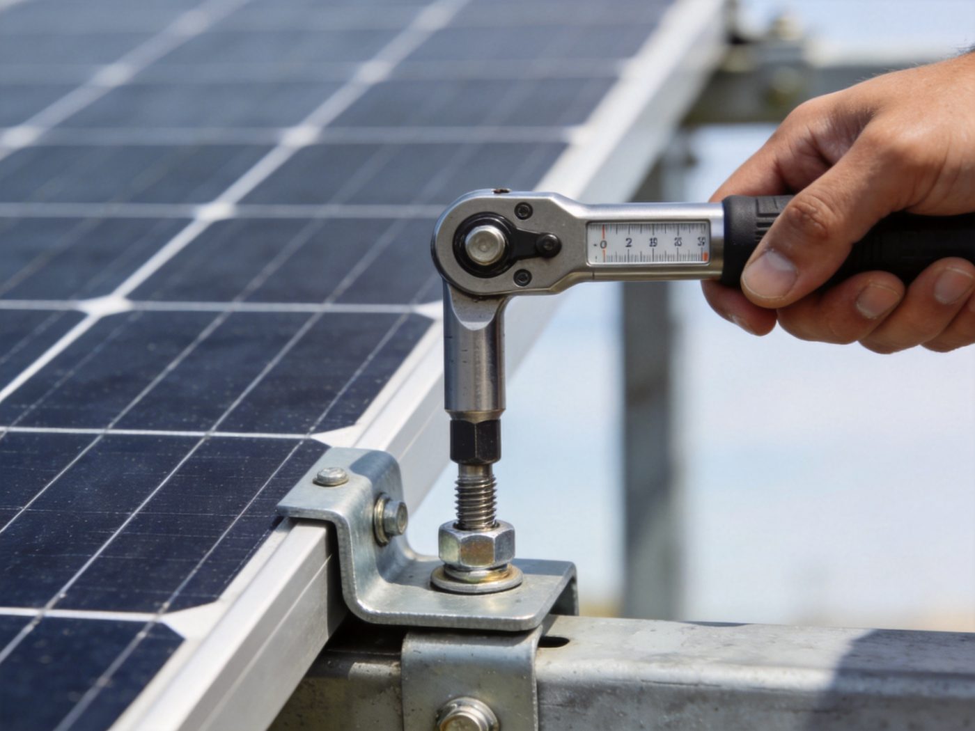 Torque check on a solar bolt